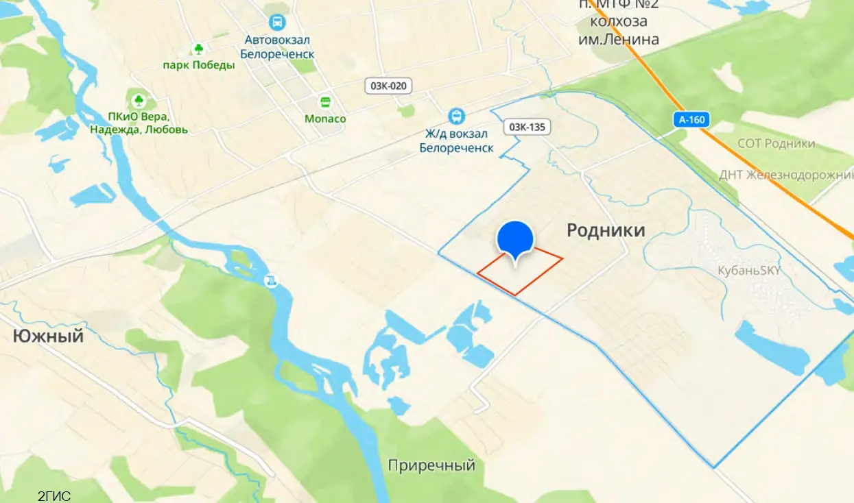 Лот1 Земельный участок, площадь: 75 697 +/- 96,3 кв.м., категория земель: земли населенных пунктов, вид разрешенного использования: для размещения и эксплуатации производственных объектов, КН 23:39:07 — фото 2